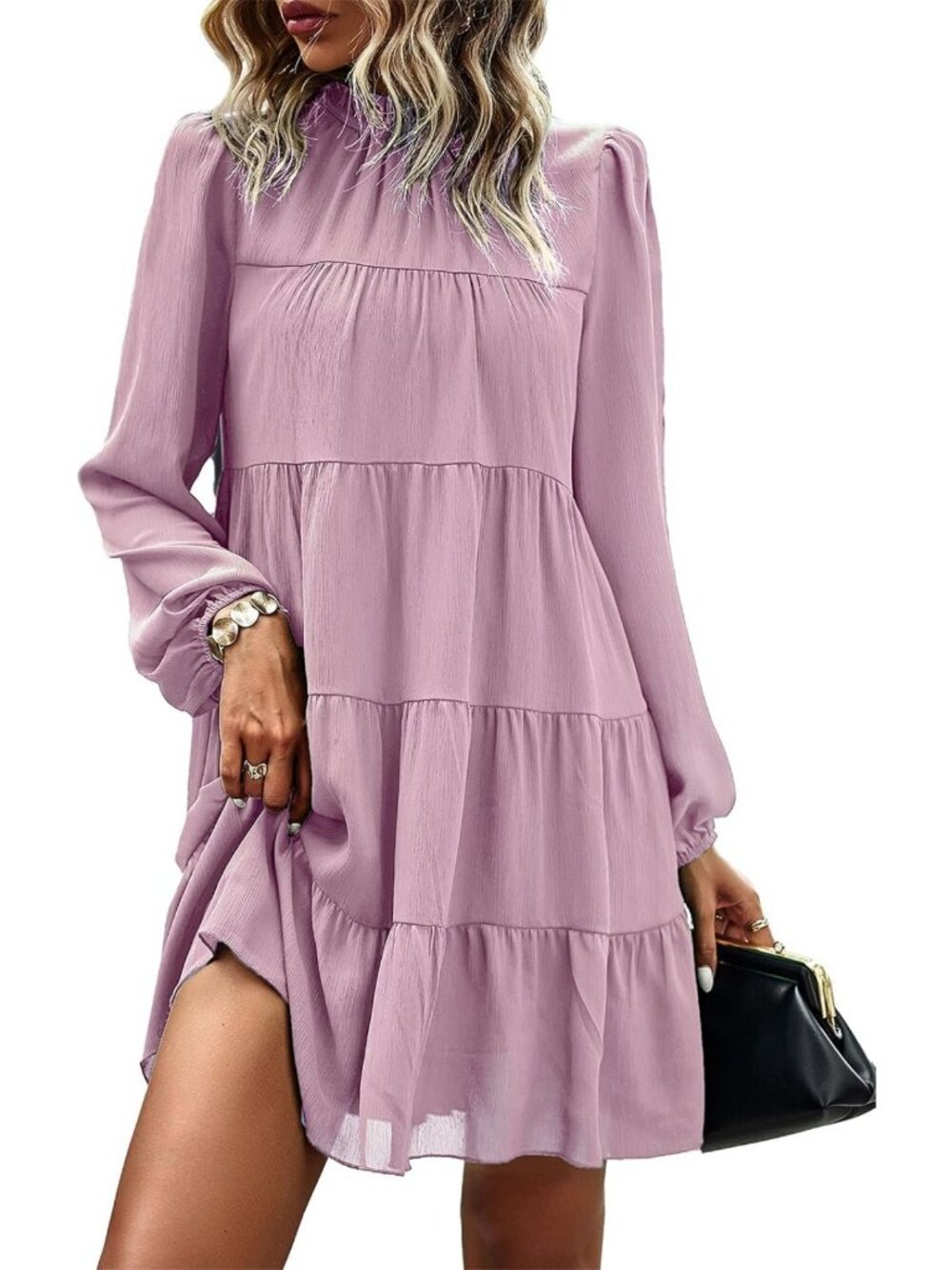 Chic Women's Fall Long Sleeve Baby Doll Dress - Perfect for Casual & Party Wear